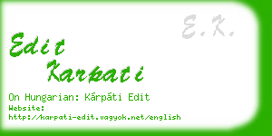 edit karpati business card