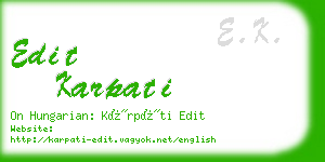 edit karpati business card